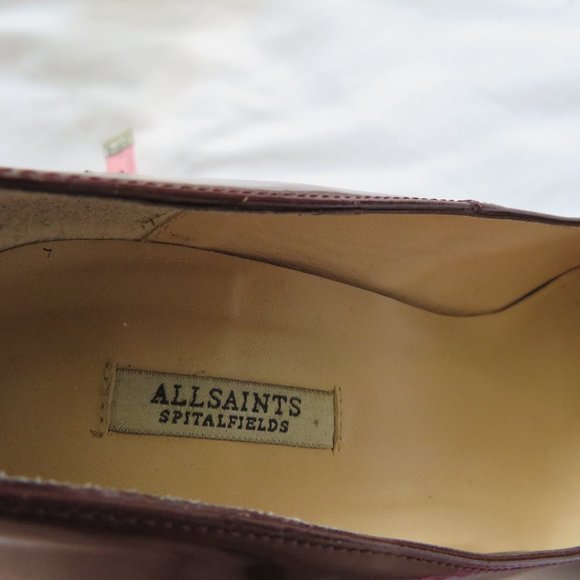 AllSaints Spitalfields  Burgundy Platform Heels - Picture 4 of 11